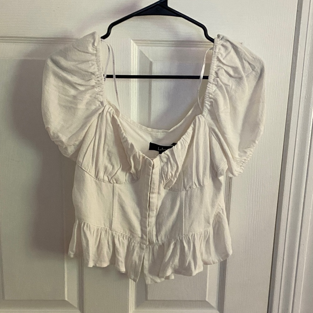 Lulus Cream Ruffled Women's Top